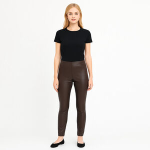 Women's Venus Brown Faux Leather Leggings Size S